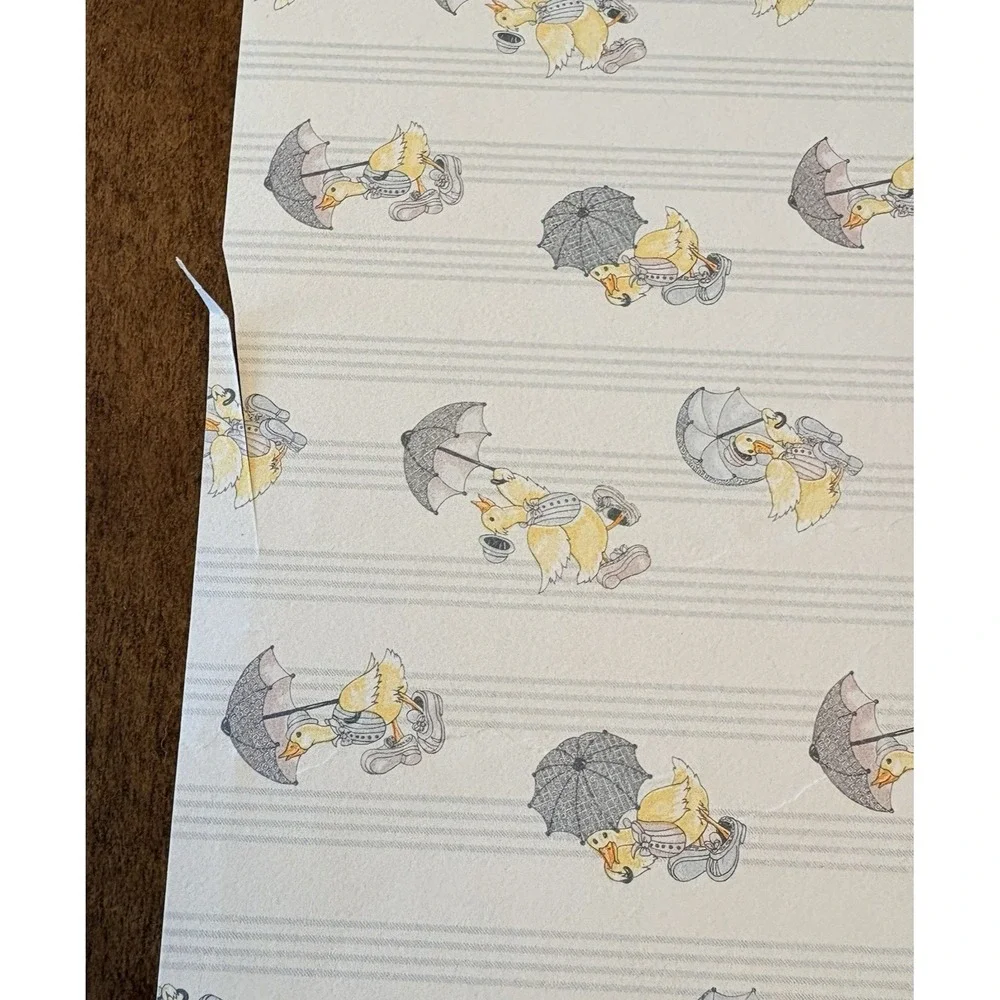 Minigraphics 2pcs Raining Ducks Louis Nichole 1988 Dollhouse Wallpaper Miniature